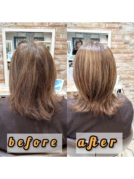 ヘアアンドメイク アース 聖蹟桜ヶ丘店(HAIR&MAKE EARTH) 白髪ぼかしウルフ