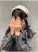 《ベレー帽ヘアメ》 ふわふわ おさげヘア