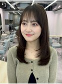 レイヤーカットミニウルフデジタルパーマ小顔ダークブラウン1