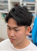 爽やかアップバングマッシュショート