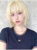 【La fith】外ハネボブ×顔周りレイヤー×ブリーチ×ハイトーン