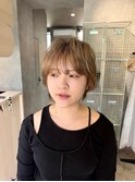 ミルクティーベージュ/ハンサムショートウルフ/ミルクグレージュ