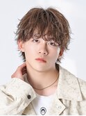 ツーブロックナチュラルダウンパーマシースルーマッシュ