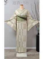 きものサロン すずめ屋&nbsp;レンタル番号　浴衣-18（市松雪輪）