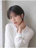 ハンサムショート×シースルーバング20代30代40代丸顔面長池袋