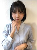 大人かわいい/シースルーバング/小顔ショートボブ