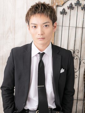 メンズヘア ビーセカンド 草加店(MENS HAIR B-2) アップバング＆アクセントカラーのモテカットJ