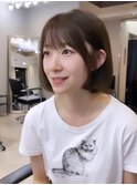 タンバルモリ/顔まわりカット隙間隠しカット/ペールベージュボブ