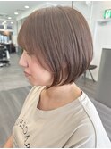 大人ラフウェーブ外ハネボブダークブラウンスウィングショート