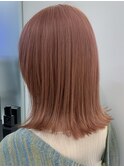 ミルクティーピンクベージュカラーくびれヘアグレージュカラー
