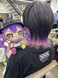 マッシュウルフ×推しカラー　インナーカラー