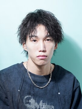 アルファ 新宿(alpha) サーフカール/ 刈り上げセンターパート/ブルーブラック[新宿駅]