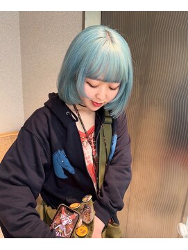 天神美容室 【KASUMI天神美容室】水色ハイトーン×海外レイヤー