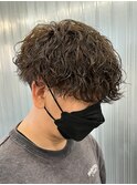 マッシュヘア/波巻きパーマ/men's/スパイラルパーマ