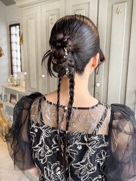 カシュカシュ 表参道(cache cache) ボブ結婚式参列お呼ばれヘアセットカチモリシニヨンヘアアレンジ