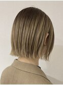 逗子葉山切りっぱなしボブぱつっとボブハイトーンケアブリーチY5