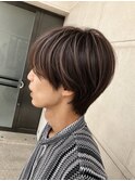 大人ショート×ハイライトカラー