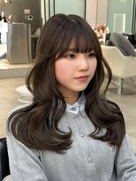 シュルール 所沢プロぺ通り店(chorule)&nbsp;ミントグレージュくびれレイヤーヘーゼルベージュ前髪カット