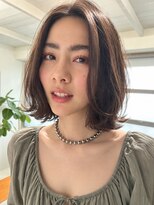 キース ヘアアンドメイク 恵比寿(kith. hair&make)&nbsp;透明感シアーブラウン/ミディアムレイヤー/ボブ/外ハネ