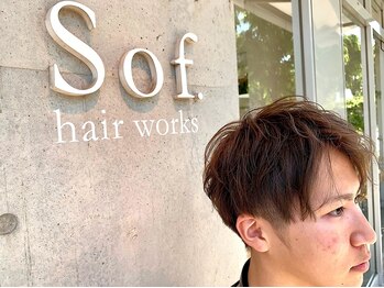 ソフヘアーワークス(Sof. Hair works)の写真/【トレンド×デザインで似合わせスタイル】個性豊かなスタイリスト在中♪男性からの支持あり★