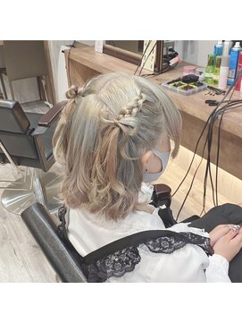 ヘアセット アリエス 新宿駅前店(aries) 髪リボンハーフツイン