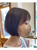 ミニボブ×オリーブブラウン