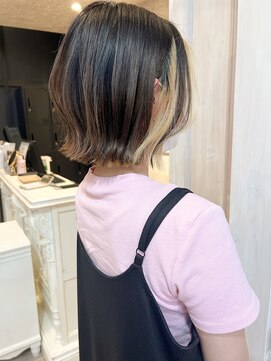 キャアリー(Caary) 福山人気Caary 切りっぱなし お洒落ボブ インナーカラーボブ