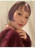 ペールラベンダー/つるんとミニボブ