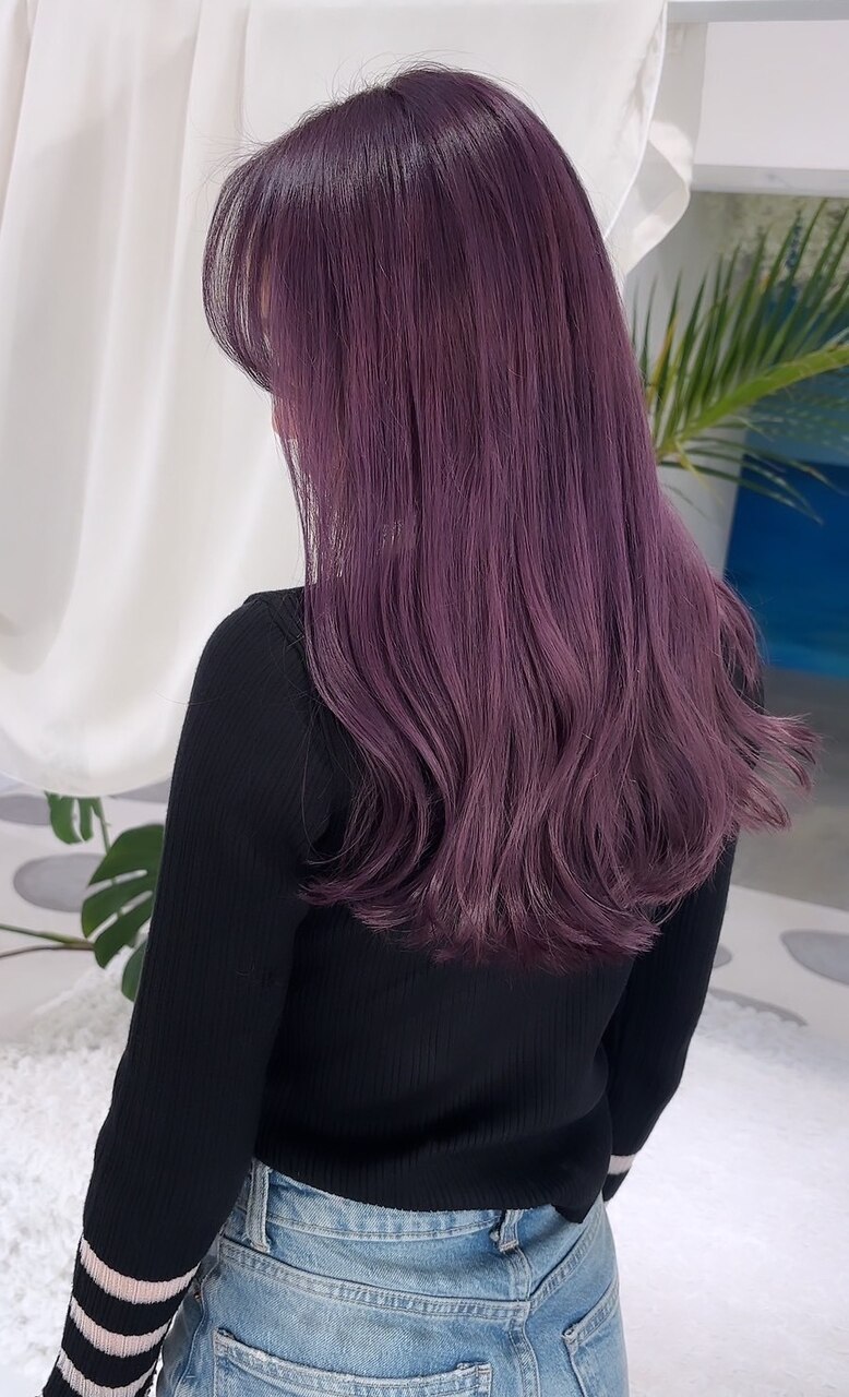 パープルカラー 紫カラー ブリーチ ダブルカラー：L205018897｜ファム