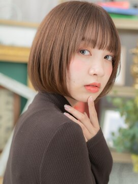 カバーヘア ブリス 大宮西口(COVER HAIR bliss) 外国人風ことりベージュ小顔切りっぱなしボブc5大宮20代30代40代