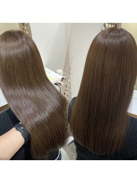 ヌー 栄(nuu) ナチュラルオリーブ艶カラー×高濃度水素トリートメント