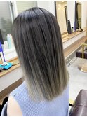 くびレイヤー グレーベージュ 白髪染め 白髪ぼかし 髪質改善