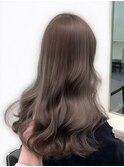 ミルクティーベージュブリーチなしダブルカラーレイヤーカット
