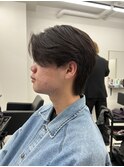 センターパートウルフ ニュアンスパーマ