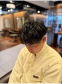 鎌倉メンズセンターパートフェザーパーマ２０代３０代
