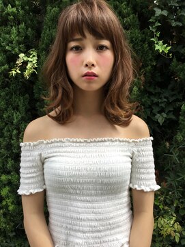 クーエフー(coo et fuu) うぶバングミディアムにミルクティーカラーで可愛いく♪藤沢