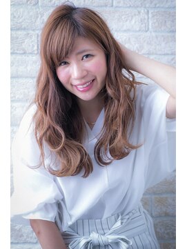 ヘアーアートシフォン 川口東口店(hair art chiffon) ウォーターフォールのことりベージュor黒髪毛先パーマセミディ