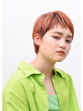 ピークアブー アヴェダ アトレ恵比寿(PEEK-A-BOO AVEDA) ショート/前髪あり/デザインカラー/オレンジ　恵比寿　松崎