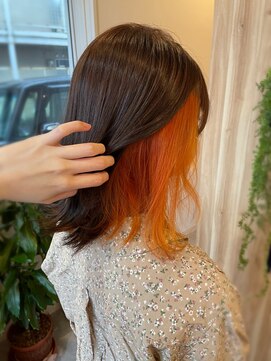 アドラーブル 長岡新保店(adorable) 【オレンジ×インナーカラー】10代20代