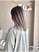 ケアブリーチでグレーバレイヤージュ◎