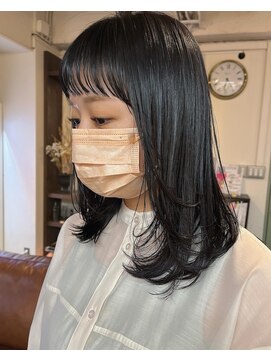 コレット ヘアー 大通(Colette hair) 艶ストレート☆オン眉と内巻きスタイリングでプチイメチェン