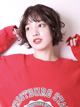 ヨファ ヘアー 芦屋店(YOFA hair) ニュアンスパーマ小顔ショートボブココアベージュ1103