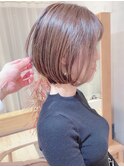 say.こなれミディ前髪イメチェン丸みショートボブハイライト韓国