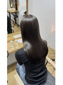 艶感オリーブグレージュ+美髪ストレート
