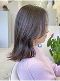 表参道酸性ストレートパーマ艶髪ミディアム梅雨対策ベージュ40代