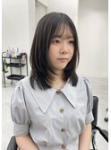 【tomomi*レイヤー ミディアムレイヤー 暗髪 秋冬カラー】