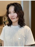 レイヤーパーマレイヤーカット顔周りレイヤーくせ毛パーマ