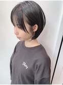 まとまる髪質改善前下がりショートボブ耳掛け