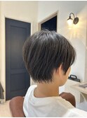 ダークパープル/ナチュラルショート/アシンメトリー
