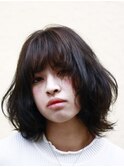 70'外ハネボブフレンチニュアンスウェーブ